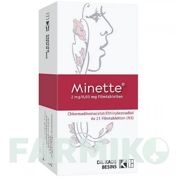 МИНЕТТЕ (MINETTE) 2 мг/0,03 мг таблетки 6x21 шт - Хлормадинон, Этинилэстрадиол BESINS HEALTHCARE