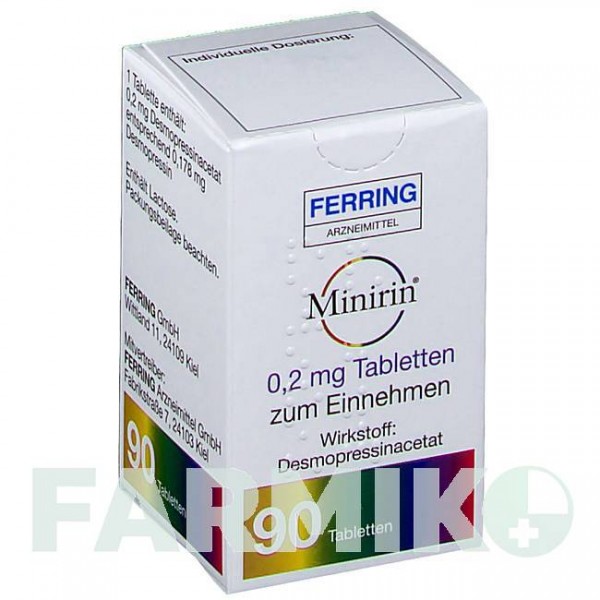 МИНИРИН (MINIRIN) 0,2 мг таблетки 90 шт - Десмопрессин FERRING