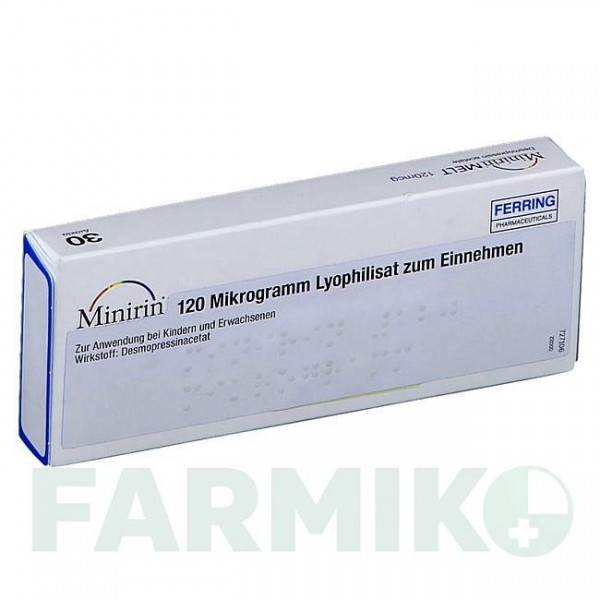 МІНІРИН (MINIRIN) 120 мкг таблетки 30 шт - Десмопресин EMRA-MED