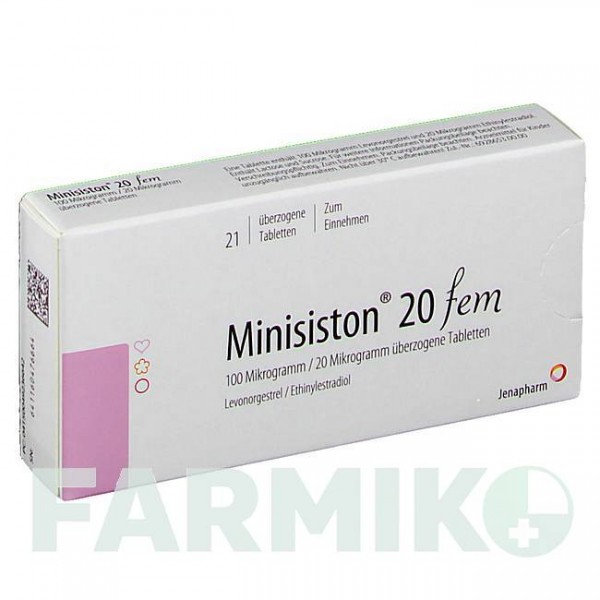 МИНИЗИСТОН (MINISISTON) 20 таблетки 1x21 шт - Левоноргестрел, Этинилэстрадиол JENAPHARM
