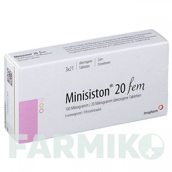 МИНИЗИСТОН (MINISISTON) 20 таблетки 3x21 шт - Левоноргестрел, Этинилэстрадиол JENAPHARM