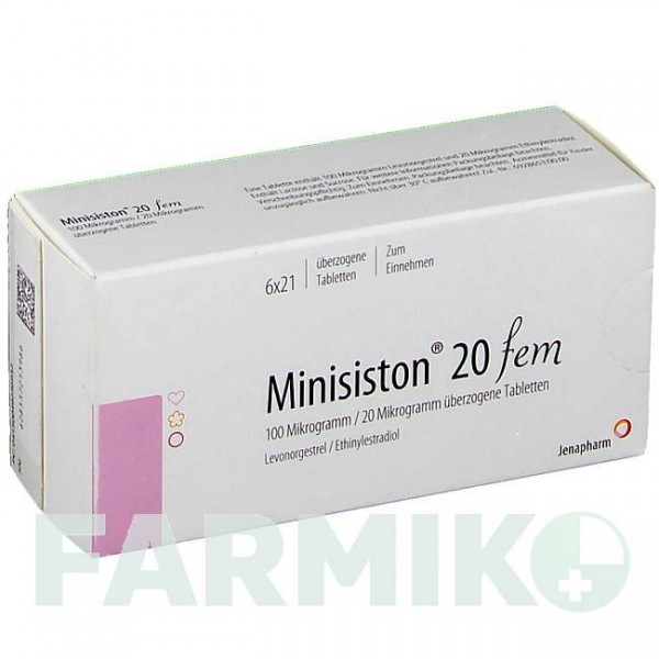 МИНИЗИСТОН (MINISISTON) 20 таблетки 6x21 шт - Левоноргестрел, Этинилэстрадиол JENAPHARM