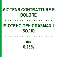 МІОТЕНС ПРИ СПАЗМАХ І БОЛЮ (MIOTENS CONTRATTURE E DOLORE) 0,25% піна 30 мл - Активні речовини DOMPE