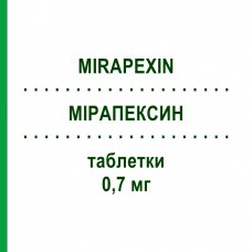 МИРАПЕКСИН (MIRAPEXIN) 0,7 мг таблетки 30 шт - Прамипексол BOEHRINGER INGELHEIM