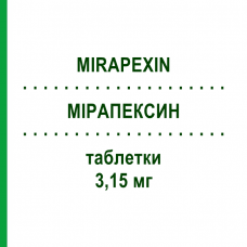 МИРАПЕКСИН (MIRAPEXIN) 3,15 мг таблетки 100 шт - Прамипексол EURIMPHARM