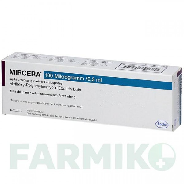 МИРЦЕРА (MIRCERA) 100 мкг/0,3 мл шприци 1 шт - Метокси-полиэтиленгликоль-эпоэтин бета MEDICOPHARM