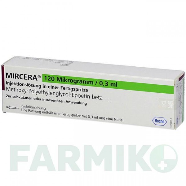 МИРЦЕРА (MIRCERA) 120 мкг/0,3 мл розчин 1 шт - Метокси-поліетиленгліколь-епоетин бета ROCHE