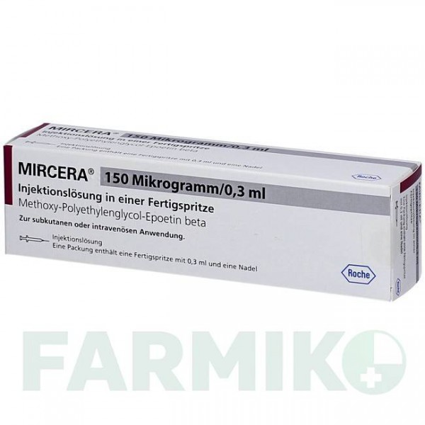 МИРЦЕРА (MIRCERA) 150 мкг/0,3 мл розчин 1 шт - Метокси-поліетиленгліколь-епоетин бета 1 0 1 CAREFARM