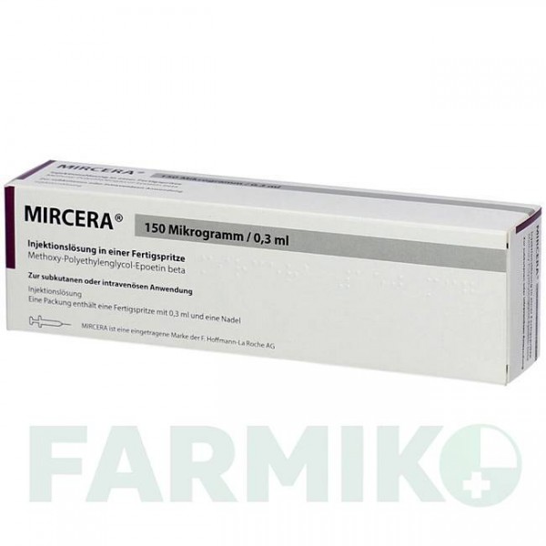 МИРЦЕРА (MIRCERA) 150 мкг/0,3 мл шприци 1 шт - Метокси-полиэтиленгликоль-эпоэтин бета AXICORP PHARMA
