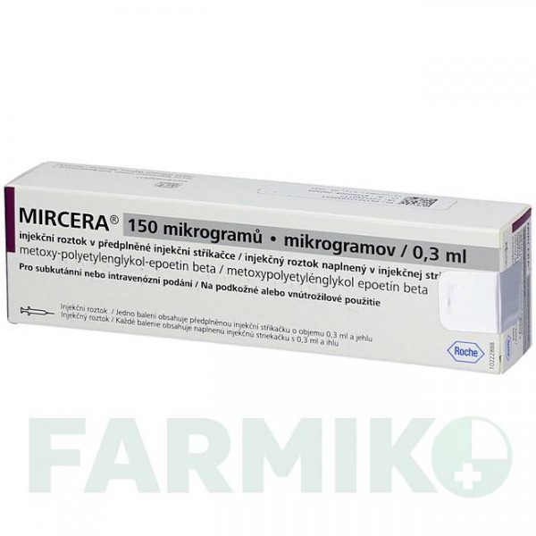 МИРЦЕРА (MIRCERA) 150 мкг/0,3 мл шприци 1 шт - Метокси-полиэтиленгликоль-эпоэтин бета HAEMATO PHARM
