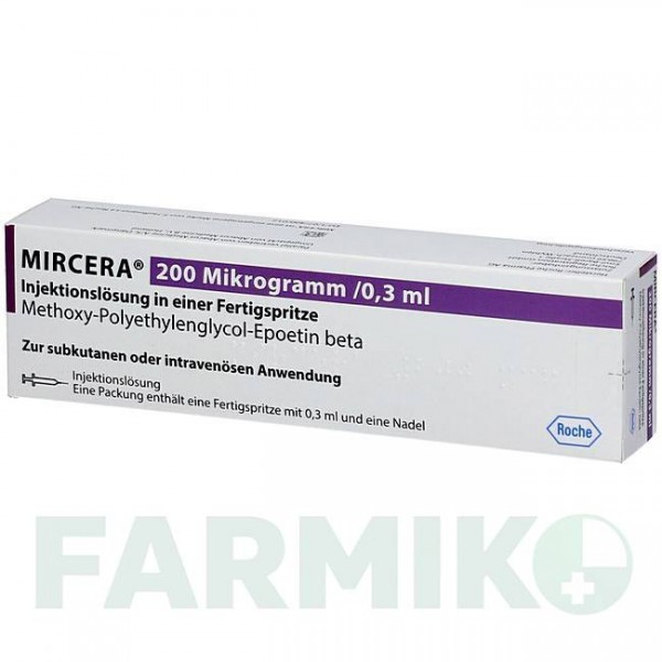МИРЦЕРА (MIRCERA) 200 мкг/0,3 мл шприци 1 шт - Метокси-полиэтиленгликоль-эпоэтин бета ABACUS MEDICINE