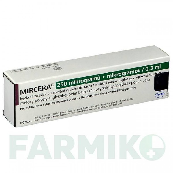 МИРЦЕРА (MIRCERA) 250 мкг/0,3 мл шприци 1 шт - Метокси-полиэтиленгликоль-эпоэтин бета HAEMATO PHARM