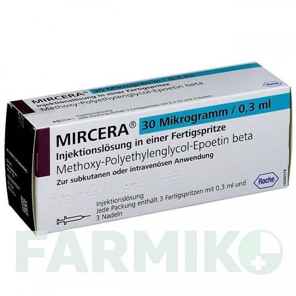 МИРЦЕРА (MIRCERA) 30 мкг/0,3 мл раствор 1 шт - Метокси-полиэтиленгликоль-эпоэтин бета ROCHE