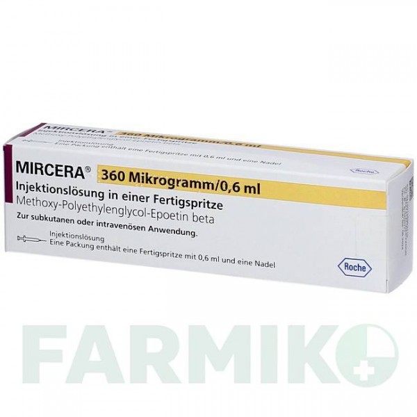 МИРЦЕРА (MIRCERA) 360 мкг/0,6 мл розчин 1 шт - Метокси-поліетиленгліколь-епоетин бета ORIFARM