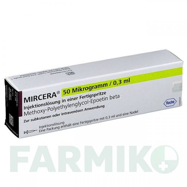 МИРЦЕРА (MIRCERA) 50 мкг/0,3 мл раствор 1 шт - Метокси-полиэтиленгликоль-эпоэтин бета ROCHE