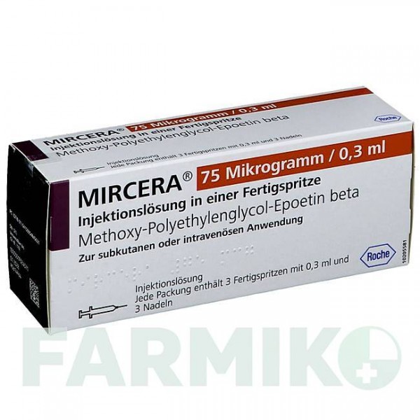 МИРЦЕРА (MIRCERA) 75 мкг/0,3 мл раствор 3 шт - Метокси-полиэтиленгликоль-эпоэтин бета ROCHE