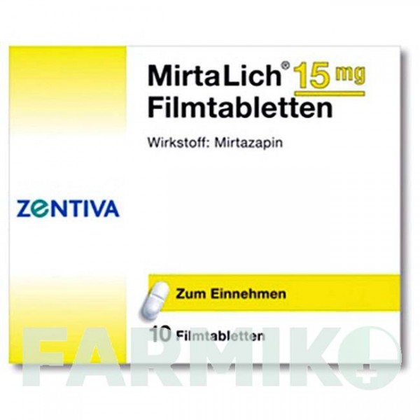 МИРТАЛИХ (MIRTALICH) 15 мг таблетки 10 шт - Миртазапин ZENTIVA
