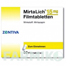 МІРТАЛІХ (MIRTALICH) 15 мг таблетки 50 шт - Міртазапін ZENTIVA