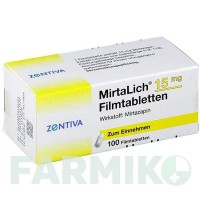 МІРТАЛІХ (MIRTALICH) 15 мг таблетки 100 шт - Міртазапін ZENTIVA