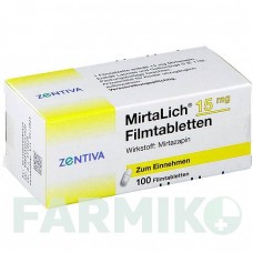 МІРТАЛІХ (MIRTALICH) 15 мг таблетки 100 шт - Міртазапін ZENTIVA