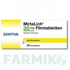 МІРТАЛІХ (MIRTALICH) 30 мг таблетки 20 шт - Міртазапін ZENTIVA