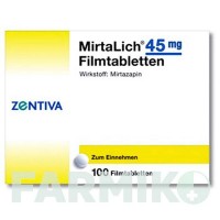 МІРТАЛІХ (MIRTALICH) 45 мг таблетки 100 шт - Міртазапін ZENTIVA