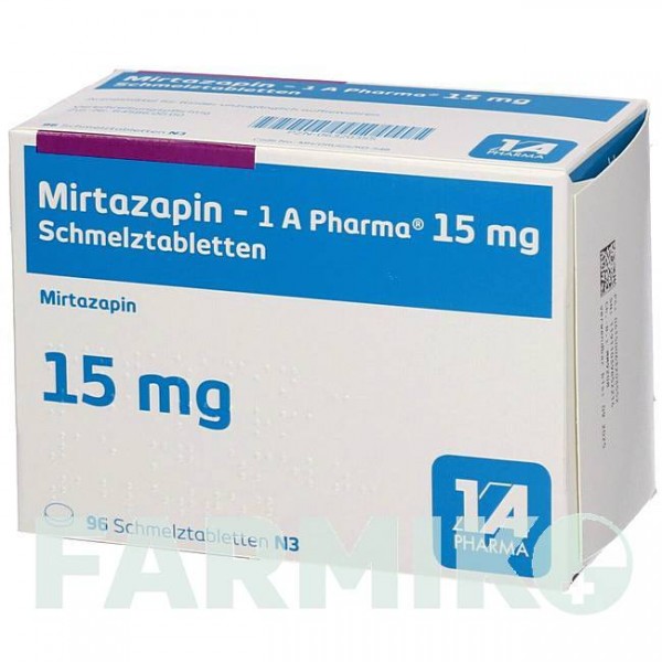 МІРТАЗАПІН (MIRTAZAPIN) 15 мг таблетки 96 шт - Міртазапін 1 A PHARMA