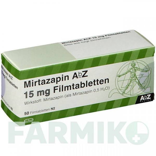 МІРТАЗАПІН (MIRTAZAPIN) 15 мг таблетки 50 шт - Міртазапін ABZ PHARMA