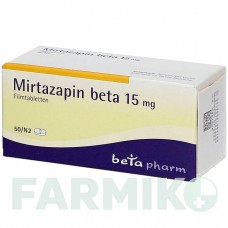 МІРТАЗАПІН (MIRTAZAPIN) 15 мг таблетки 50 шт - Міртазапін BETAPHARM