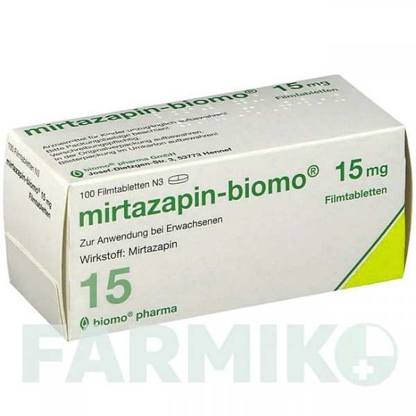 МІРТАЗАПІН (MIRTAZAPIN) 15 мг таблетки 100 шт - Міртазапін BIOMO PHARMA