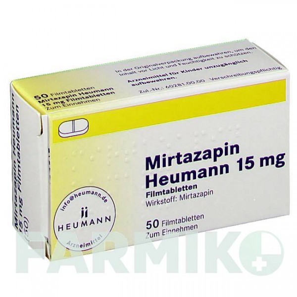 МІРТАЗАПІН (MIRTAZAPIN) 15 мг таблетки 50 шт - Міртазапін HEUMANN PHARMA