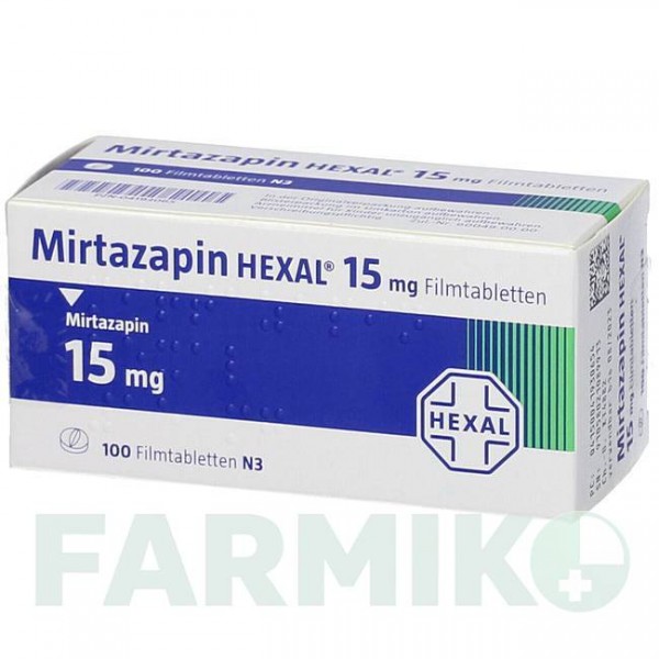 МІРТАЗАПІН (MIRTAZAPIN) 15 мг таблетки 100 шт - Міртазапін HEXAL