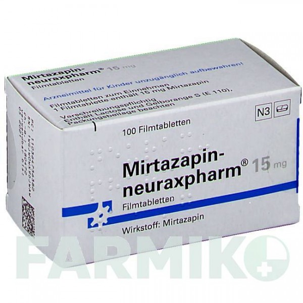 МИРТАЗАПИН (MIRTAZAPIN) 15 мг таблетки 20 шт - Миртазапин NEURAXPHARM
