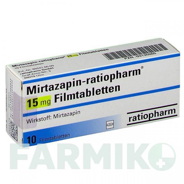 МИРТАЗАПИН (MIRTAZAPIN) 15 мг таблетки 10 шт - Миртазапин RATIOPHARM