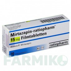 МІРТАЗАПІН (MIRTAZAPIN) 15 мг таблетки 20 шт - Міртазапін RATIOPHARM
