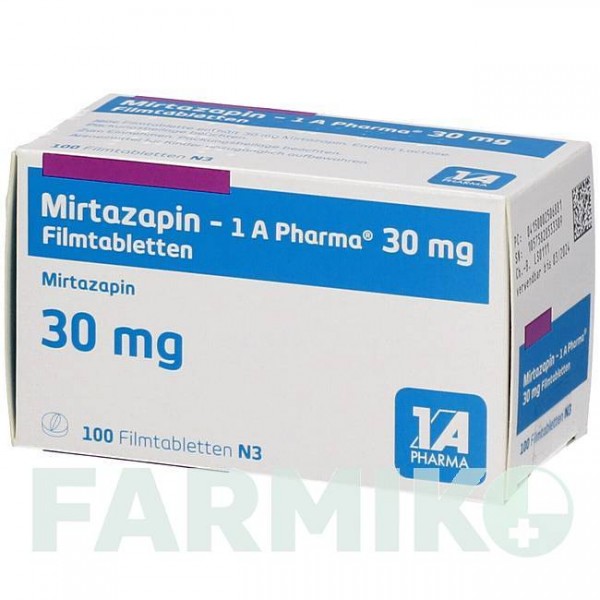 МИРТАЗАПИН (MIRTAZAPIN) 30 мг таблетки 100 шт - Миртазапин 1 A PHARMA
