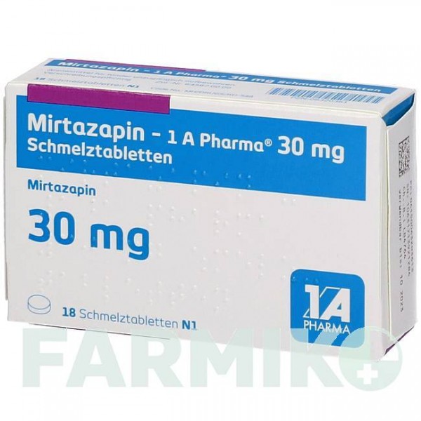 МИРТАЗАПИН (MIRTAZAPIN) 30 мг таблетки 18 шт - Миртазапин 1 A PHARMA