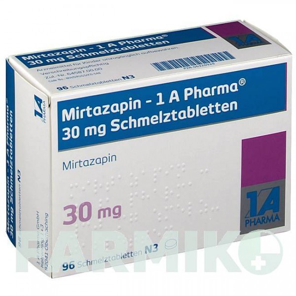 МІРТАЗАПІН (MIRTAZAPIN) 30 мг таблетки 96 шт - Міртазапін 1 A PHARMA