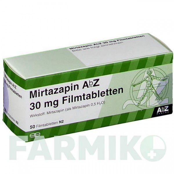 МІРТАЗАПІН (MIRTAZAPIN) 30 мг таблетки 50 шт - Міртазапін ABZ PHARMA