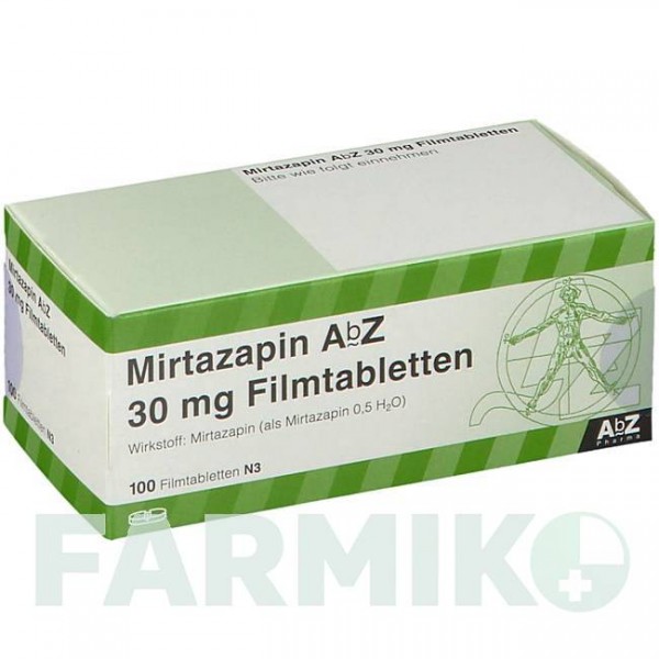 МІРТАЗАПІН (MIRTAZAPIN) 30 мг таблетки 100 шт - Міртазапін ABZ PHARMA