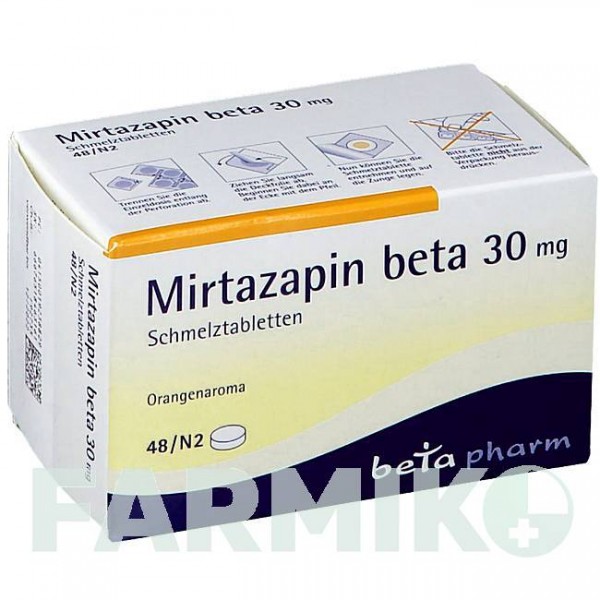 МИРТАЗАПИН (MIRTAZAPIN) 30 мг таблетки 48 шт - Миртазапин BETAPHARM