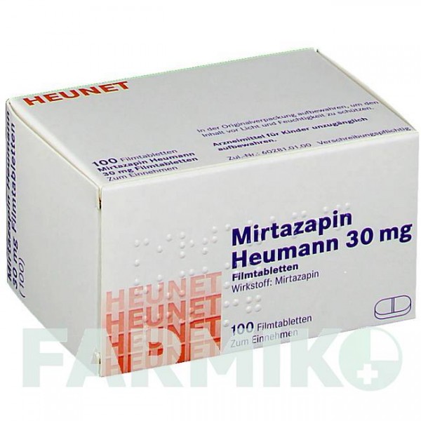 МІРТАЗАПІН (MIRTAZAPIN) 30 мг таблетки 100 шт - Міртазапін HEUNET PHARMA
