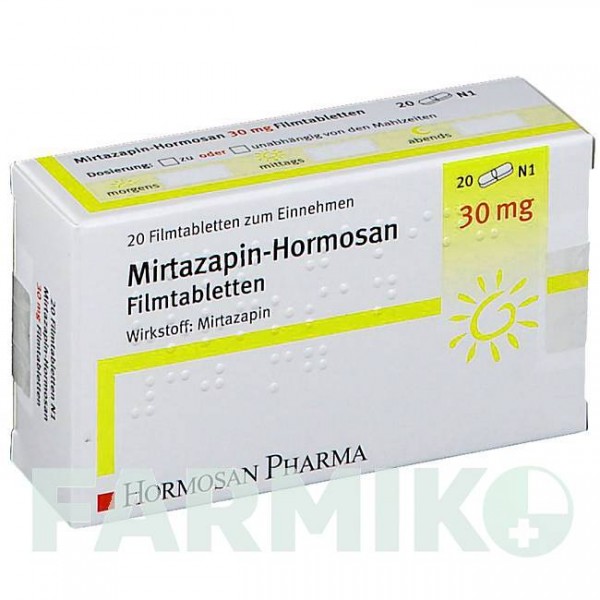 МИРТАЗАПИН (MIRTAZAPIN) 30 мг таблетки 20 шт - Миртазапин HORMOSAN PHARMA