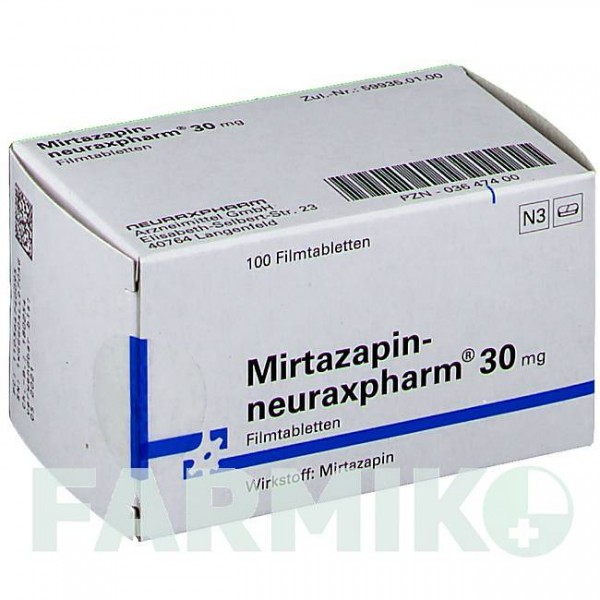 МІРТАЗАПІН (MIRTAZAPIN) 30 мг таблетки 100 шт - Міртазапін NEURAXPHARM