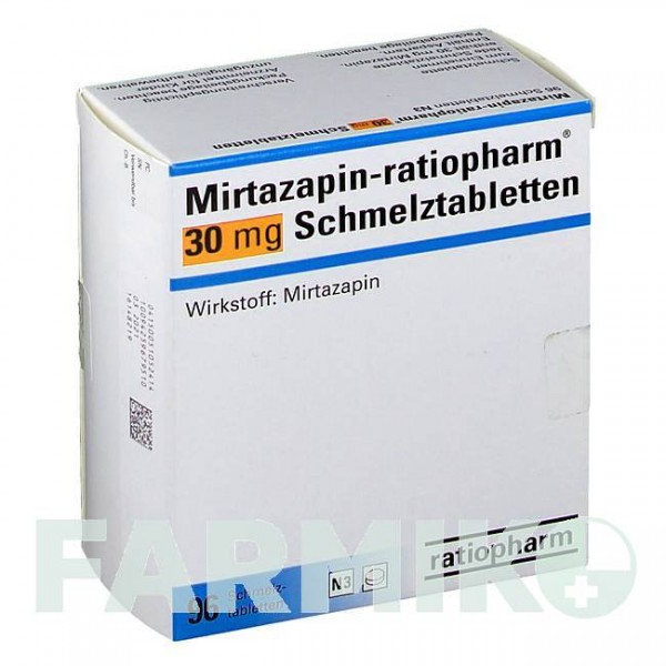 МИРТАЗАПИН (MIRTAZAPIN) 30 мг таблетки 18 шт - Миртазапин RATIOPHARM