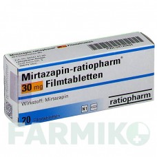 МІРТАЗАПІН (MIRTAZAPIN) 30 мг таблетки 20 шт - Міртазапін RATIOPHARM