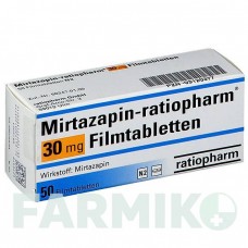 МІРТАЗАПІН (MIRTAZAPIN) 30 мг таблетки 50 шт - Міртазапін RATIOPHARM