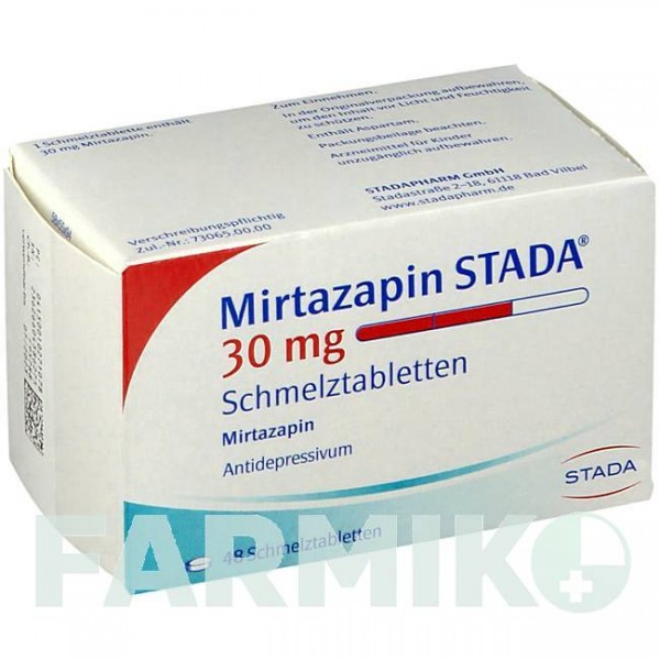 МІРТАЗАПІН (MIRTAZAPIN) 30 мг таблетки 48 шт - Міртазапін STADAPHARM