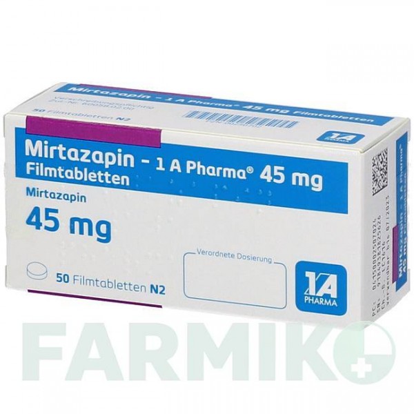 МИРТАЗАПИН (MIRTAZAPIN) 45 мг таблетки 50 шт - Миртазапин 1 A PHARMA