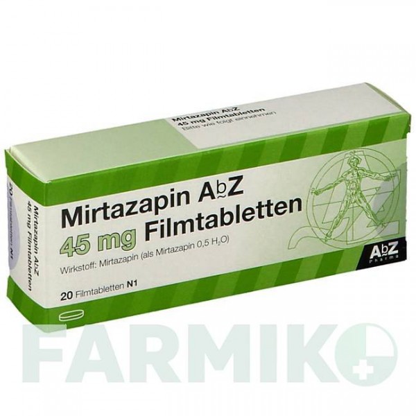 МІРТАЗАПІН (MIRTAZAPIN) 45 мг таблетки 20 шт - Міртазапін ABZ PHARMA